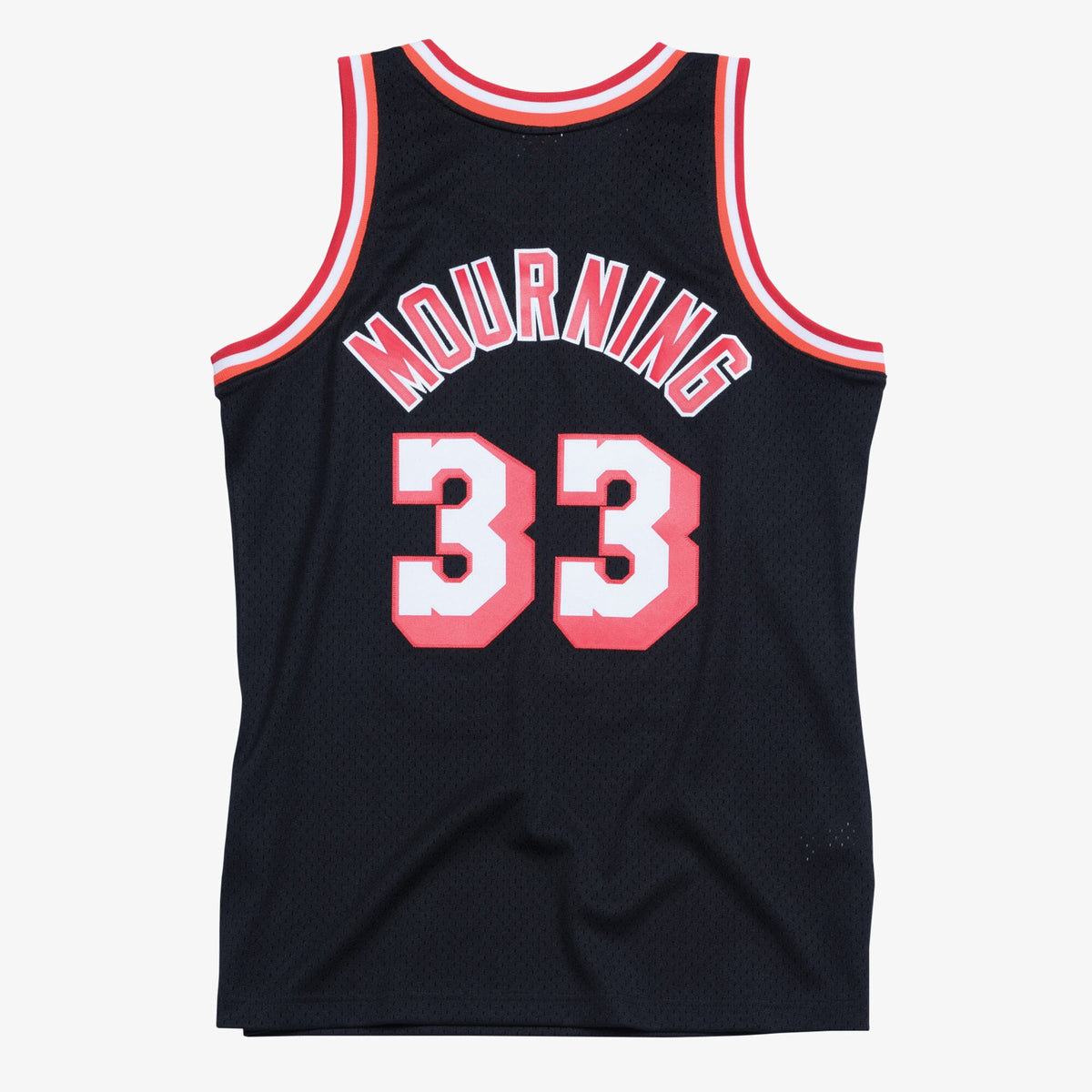 Men's Mitchell & Ness Alonzo Mourning Black Miami Heat Hardwood Classics Swingman Jersey