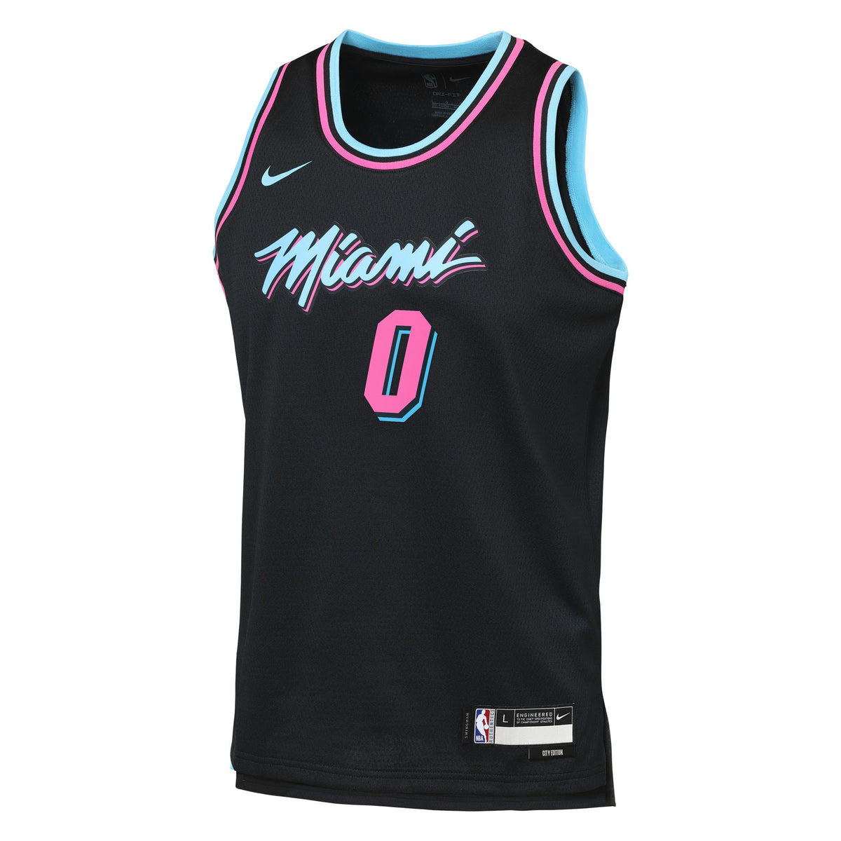 Miami Heat Nike 2025/26 City Edition Swingman Player Jersey - Black - Simone Fontecchio - Youth