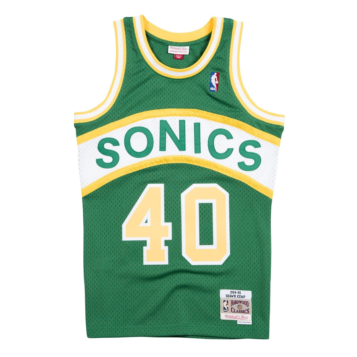 Seattle Supersonics Shawn Kemp Hardwood Classics Road Swingman Jersey By Mitchell & Ness - Mens