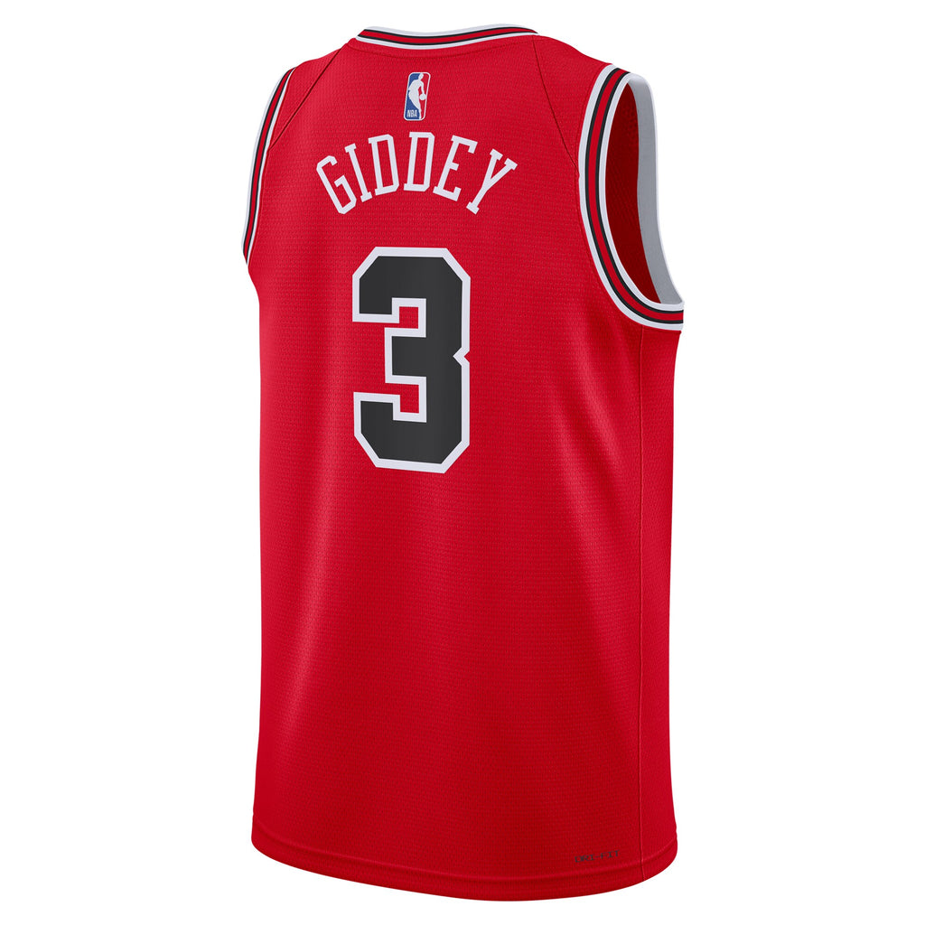 Chicago Bulls Nike Icon Edition Swingman Jersey - Red - Josh Giddey - Unisex