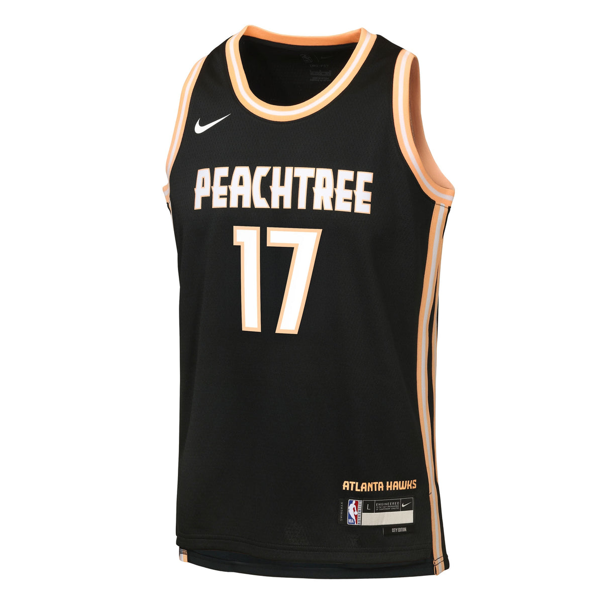 Atlanta Hawks Nike 2025/26 City Edition Swingman Jersey - Black - Onyeka Okongwu - Youth