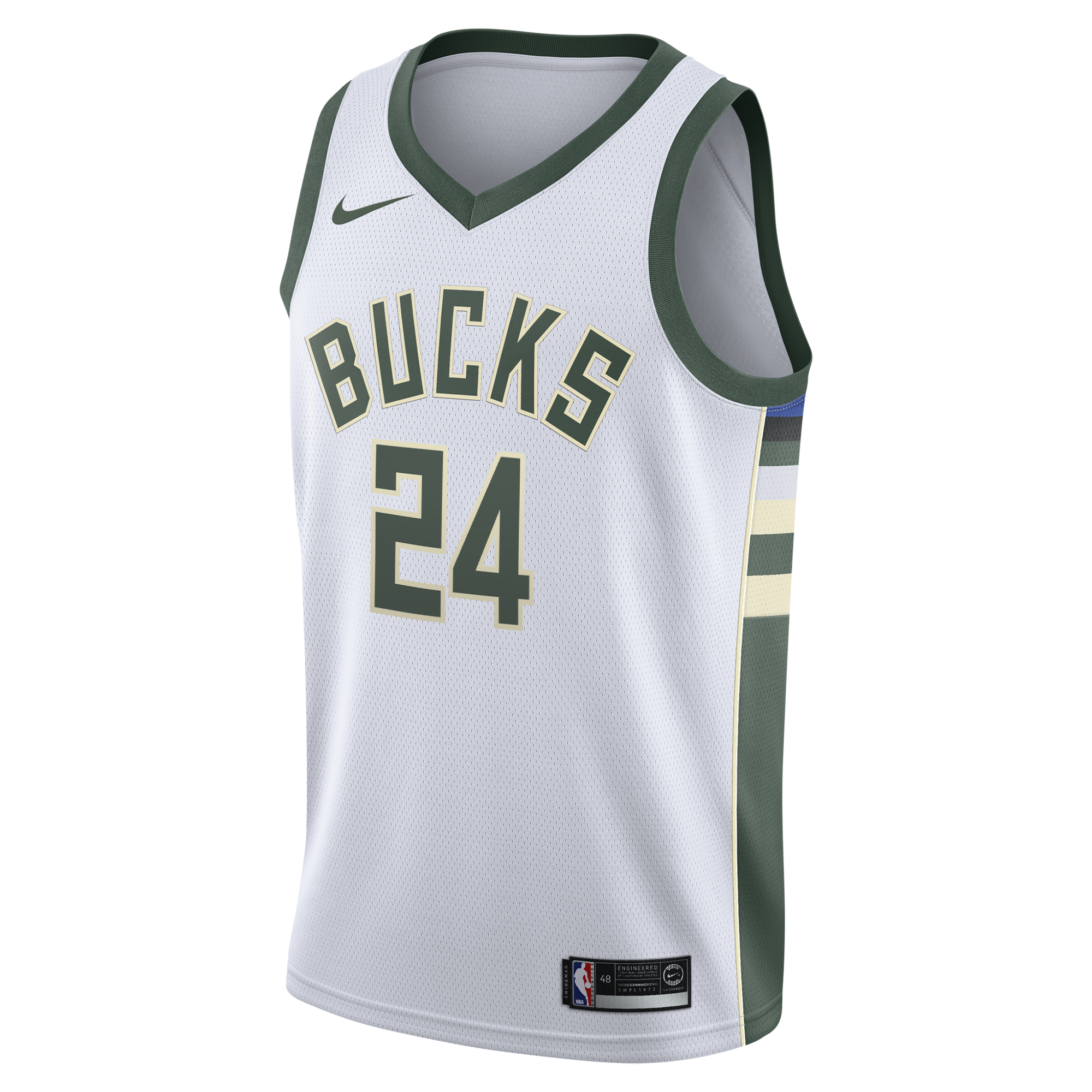 Milwaukee Bucks Nike Association Edition Swingman Jersey - White - Jaime Jaquez Jr. - Youth