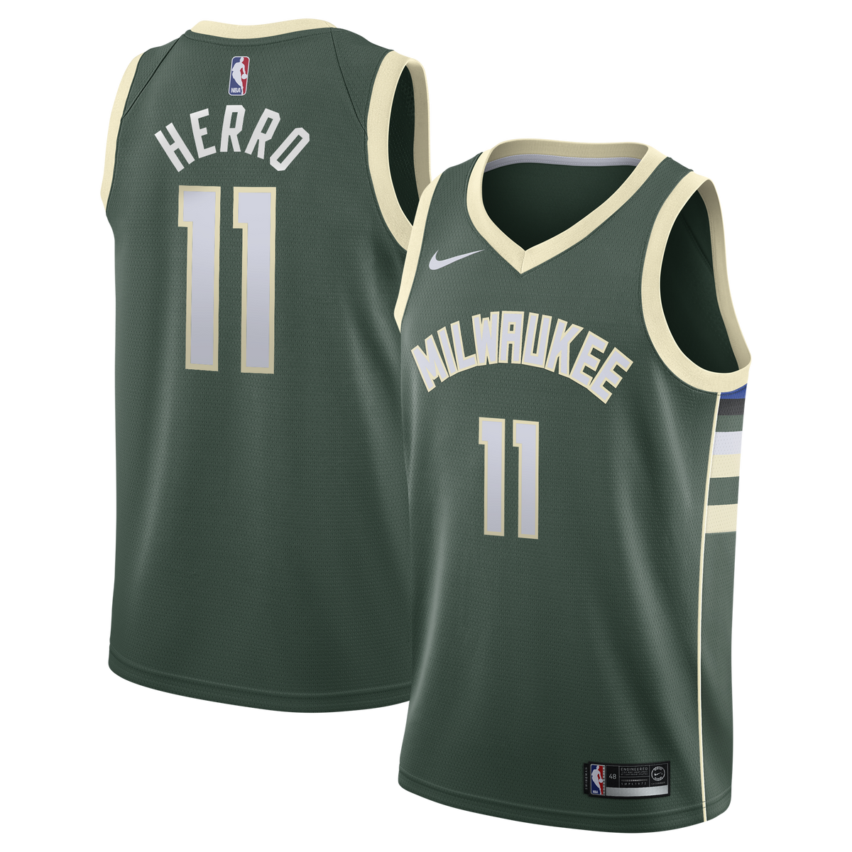 Milwaukee Bucks Nike Icon Edition Swingman Jersey - Hunter Green - Tyler Herro - Youth