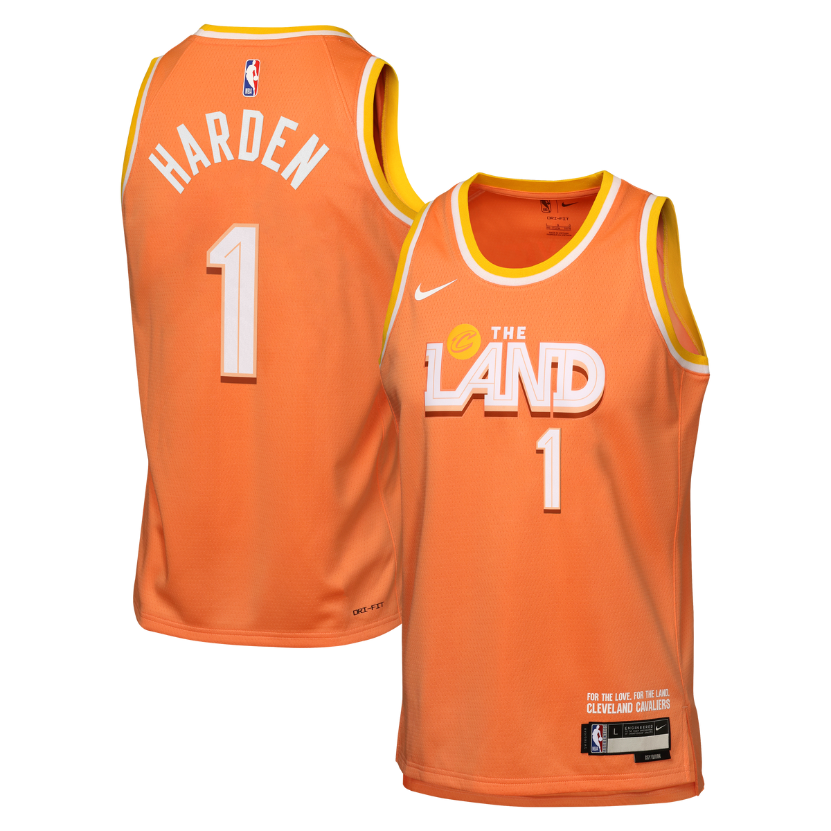 Nike Cleveland Cavaliers 2025/26 City Edition Swingman Jersey - Orange - James Harden - Youth