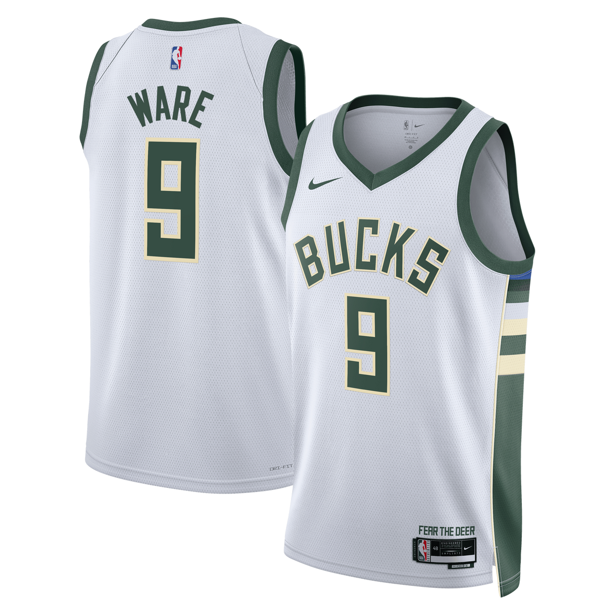 Milwaukee Bucks Nike Association Edition Swingman Jersey - White - Kel'el Ware - Unisex