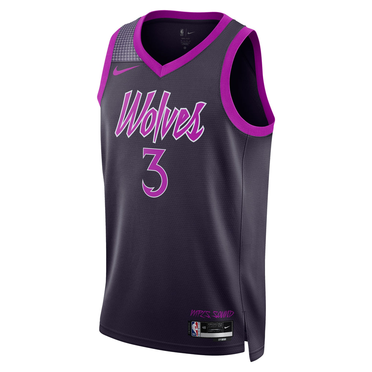 Minnesota Timberwolves Nike 2025/26 City Edition Swingman Jersey - Black - Jaden McDaniels - Unisex