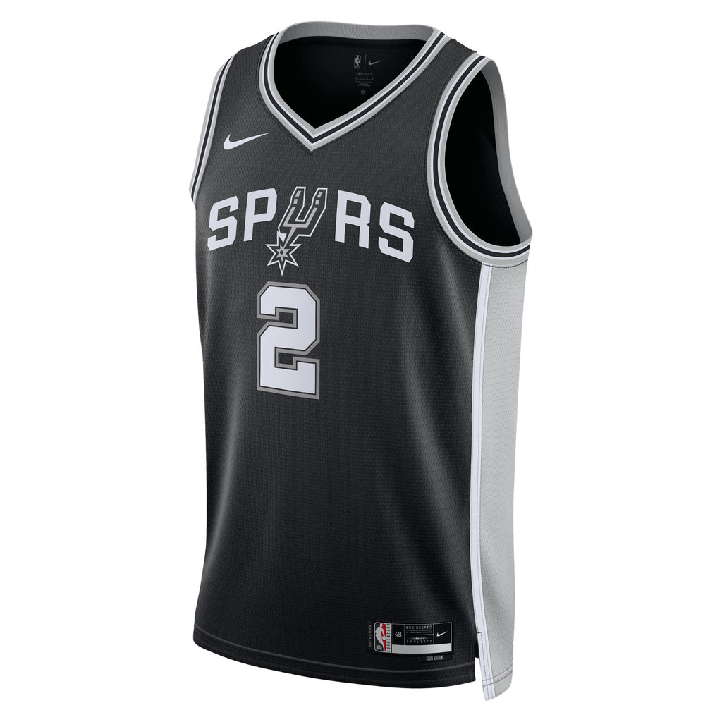 San Antonio Spurs Nike Icon Edition Swingman Jersey NBA 2025 First Round Draft Pick - Black - Dylan Harper - Unisex