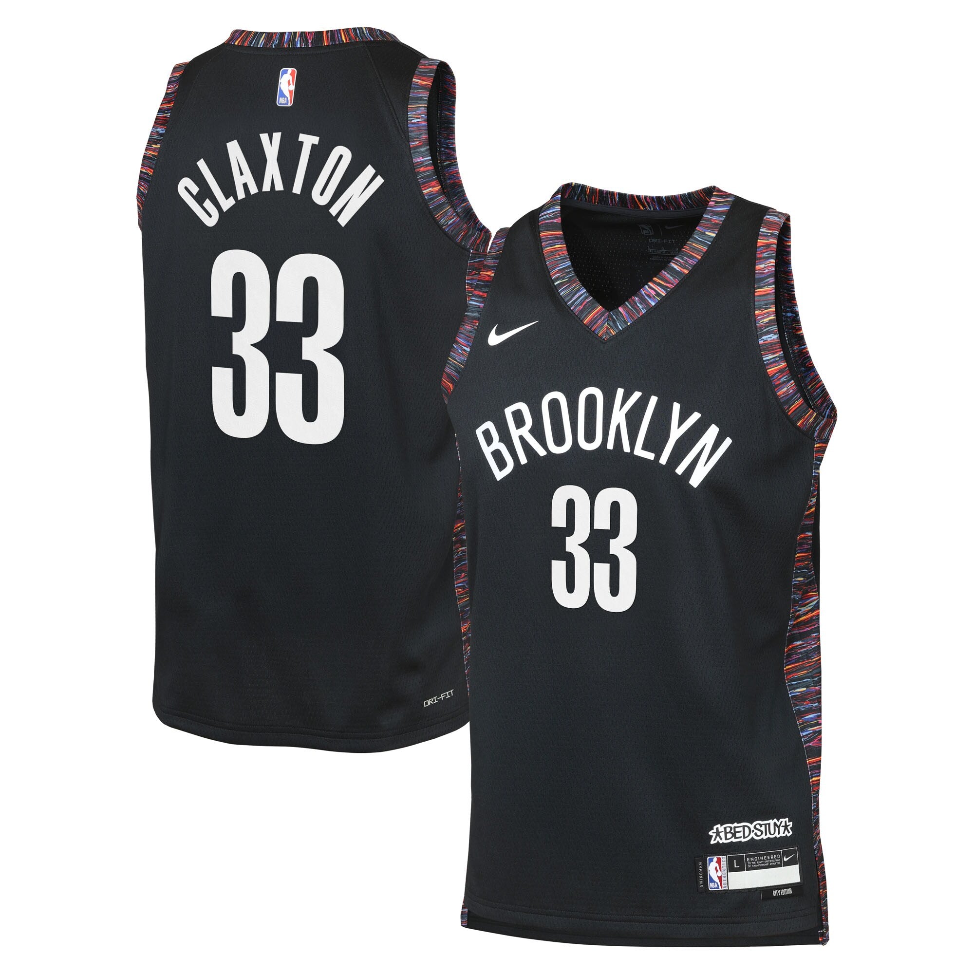 Brooklyn Nets Nike 2025/26 City Edition Swingman Jersey - Black - Nic Claxton - Youth