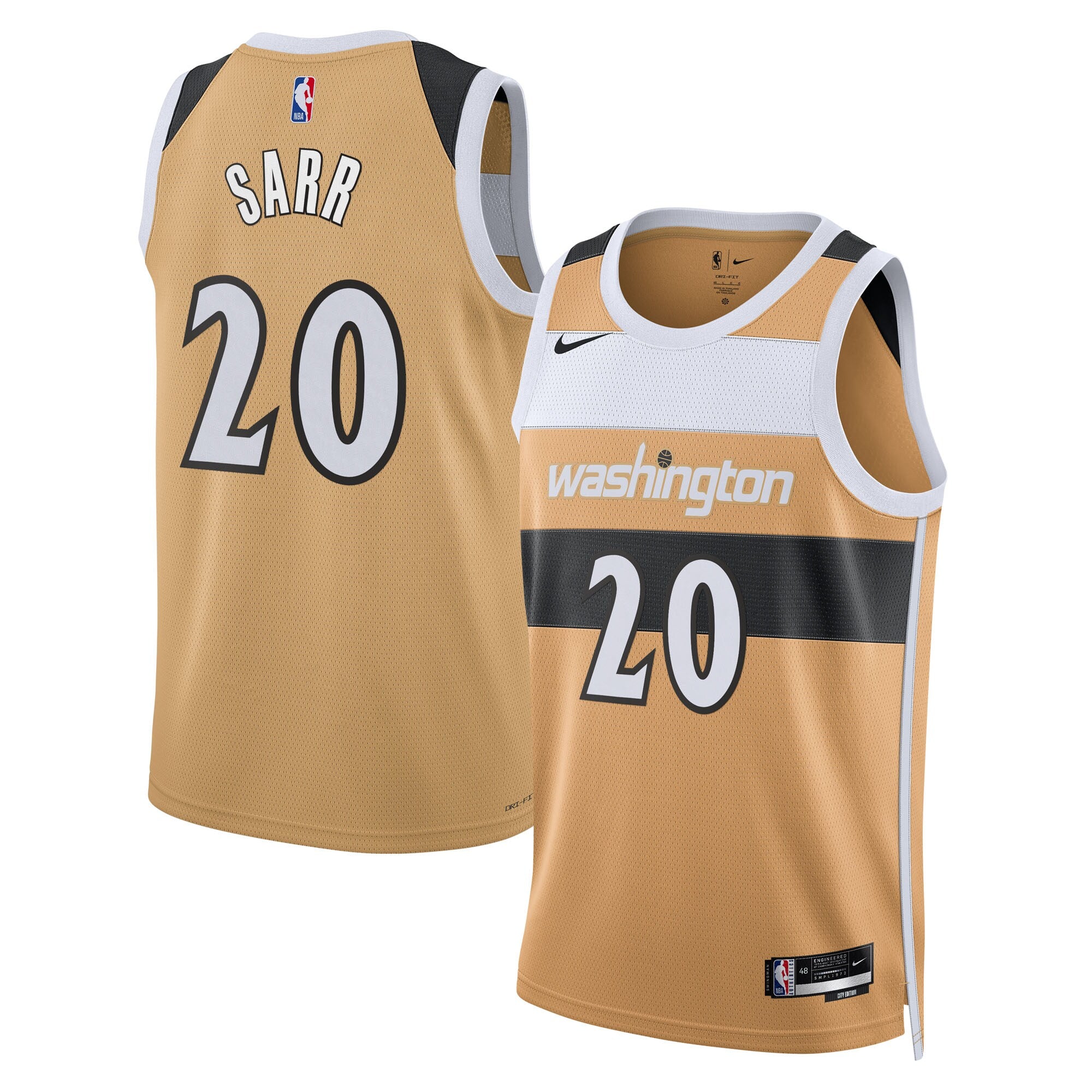 Washington Wizards Nike 2025/26 City Edition Swingman Jersey - Tan - Alex Sarr - Unisex