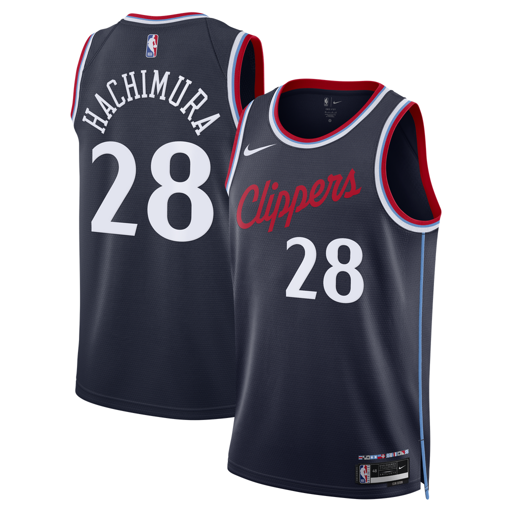 Los Angeles Clippers Nike Replica Icon Edition Swingman Jersey - Navy - Rui Hachimura - Youth