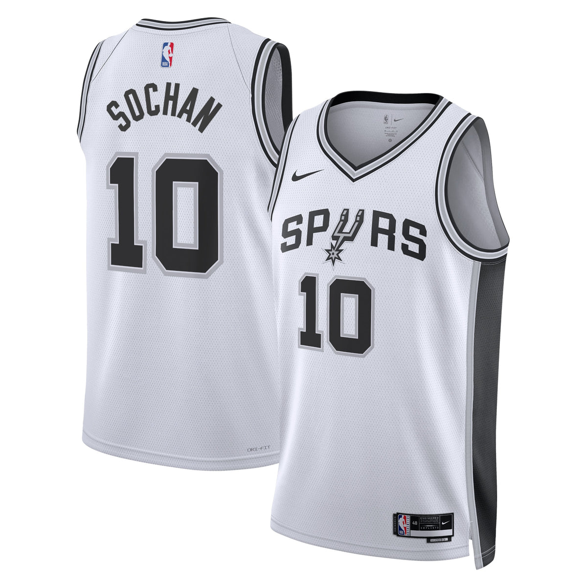 San Antonio Spurs Nike Association Edition Swingman Jersey - White - Jeremy Sochan - Unisex