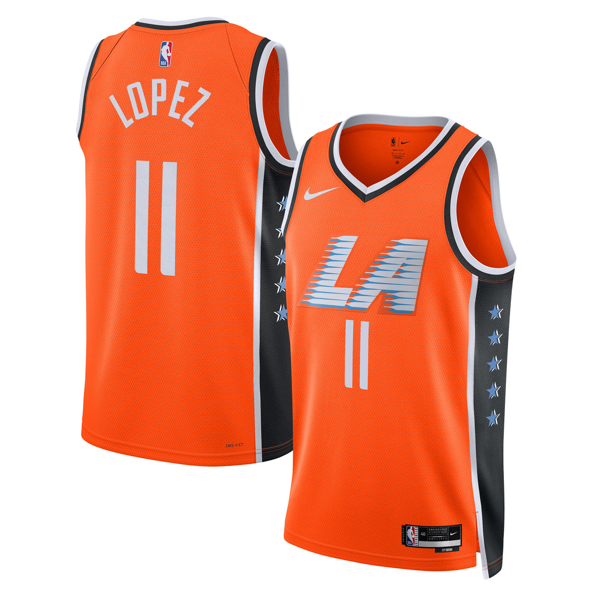 LA Clippers Nike 2025/26 City Edition Swingman Jersey - Orange - Brook Lopez - Unisex