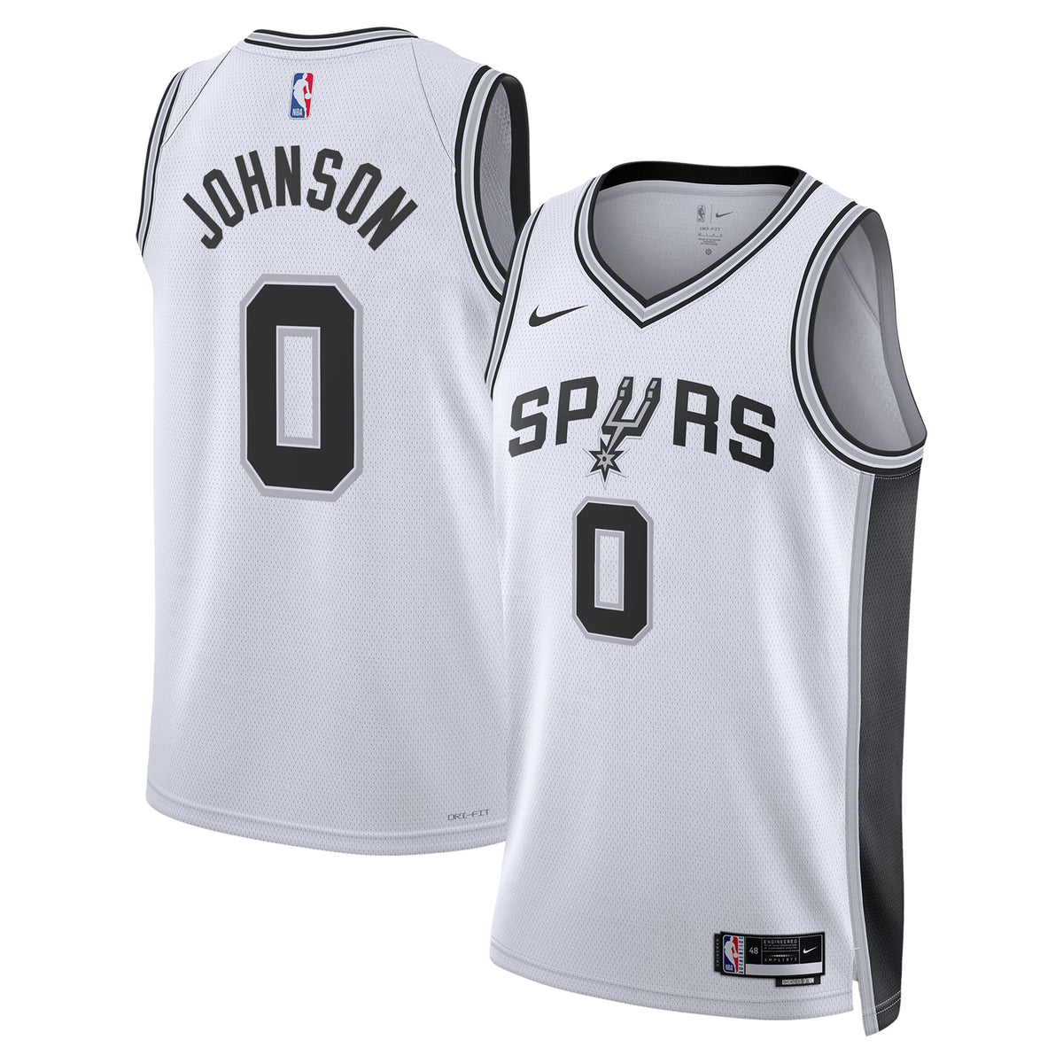 San Antonio Spurs Nike Association Edition Swingman Jersey - White - Keldon Johnson - Unisex