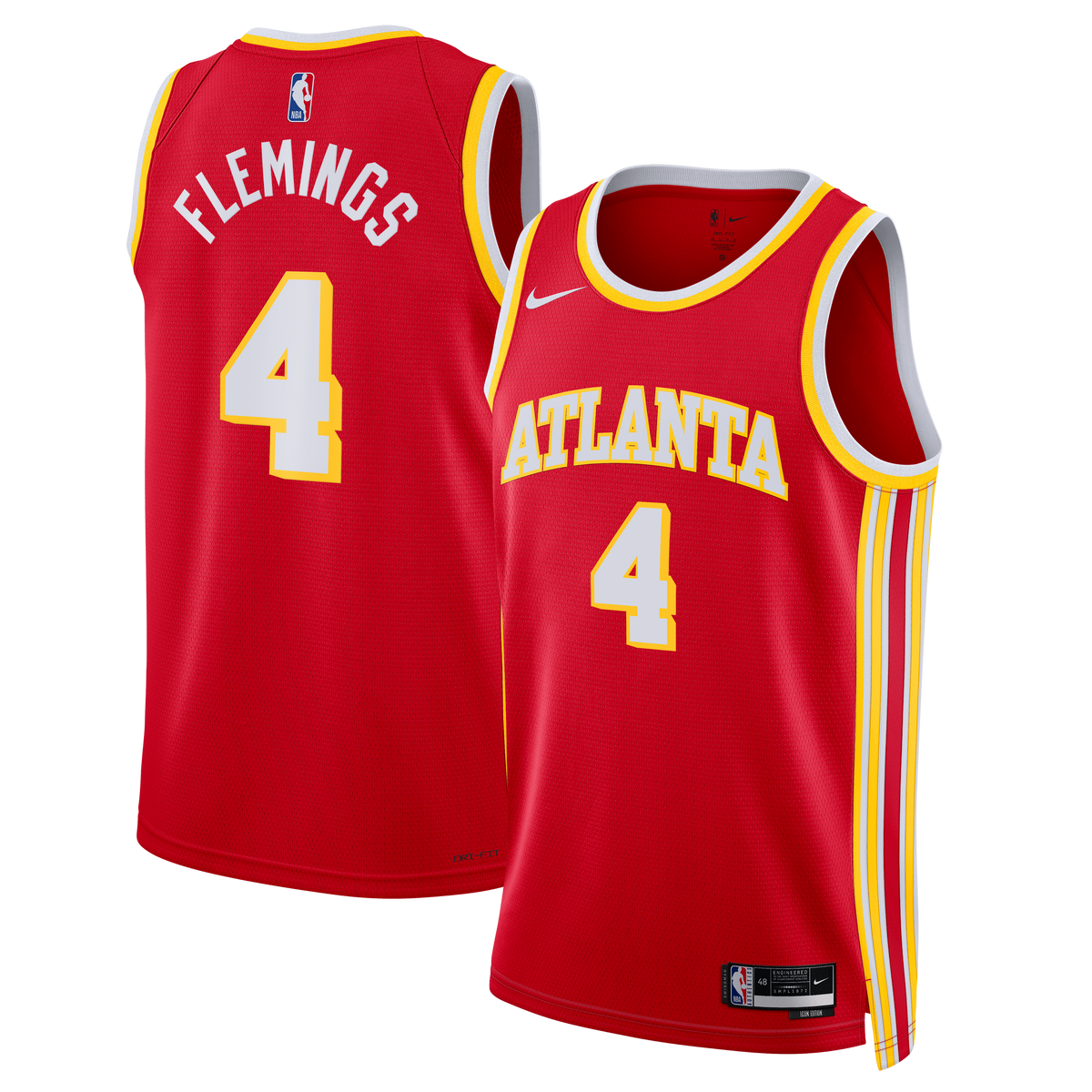 Atlanta Hawks Nike Icon Swingman Jersey - Red - Kingston Flemings - Unisex