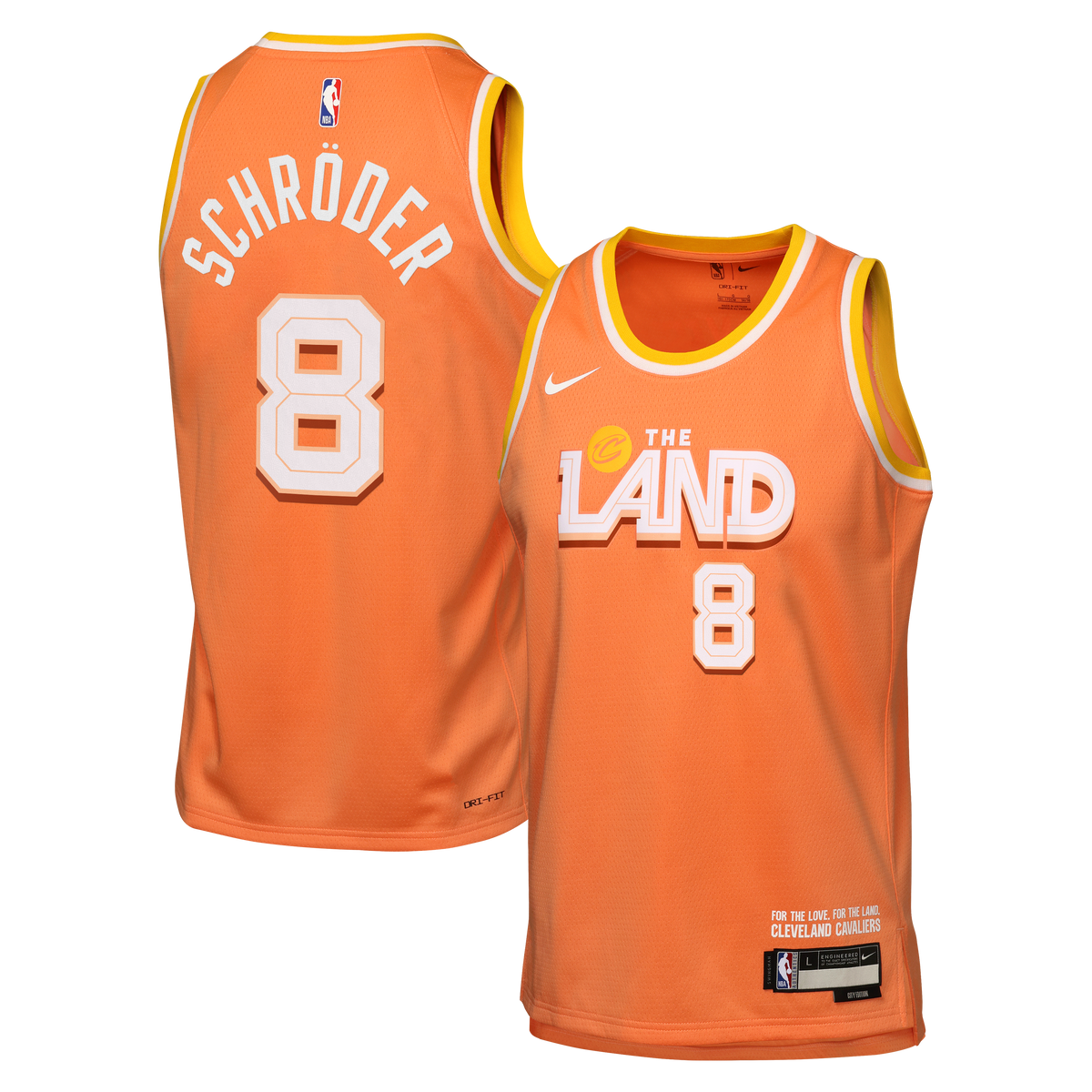 Nike Cleveland Cavaliers 2025/26 City Edition Swingman Jersey - Orange - Dennis Schröder - Youth